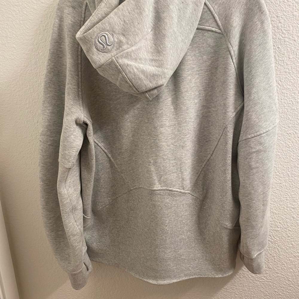 Lululemon Athletica Light Gray Scooba Half Zip Hoodie Long Sleeve - Picture 5 of 13
